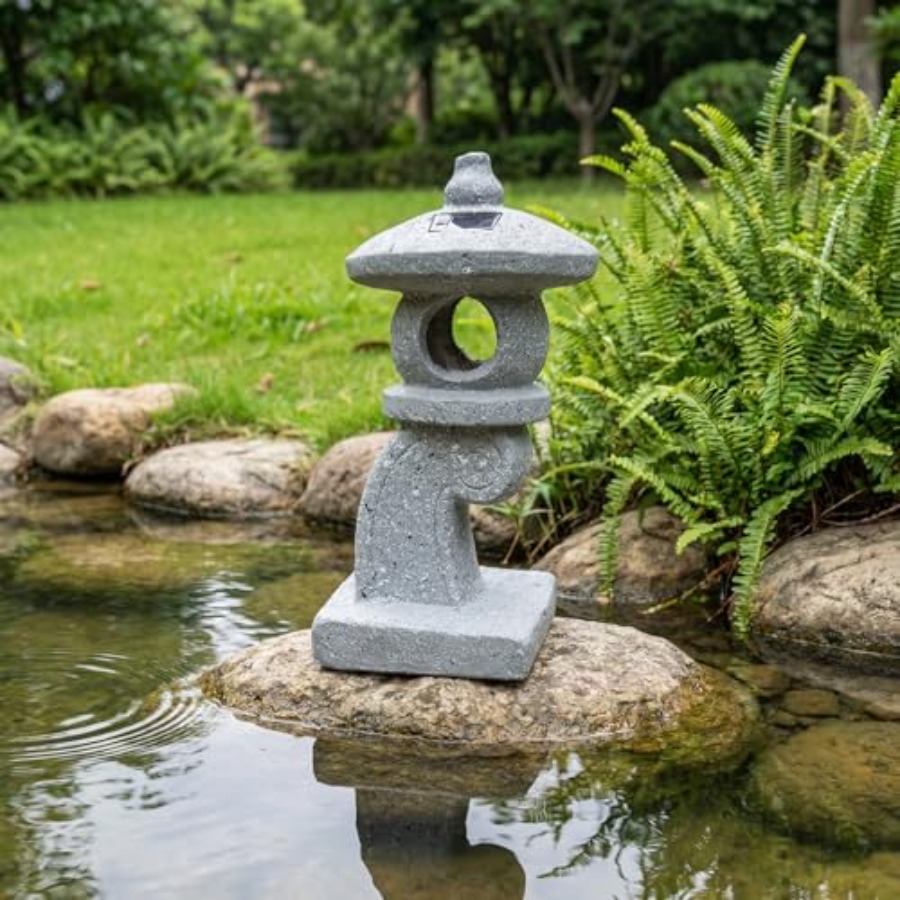 Outdoor Lighting Japan - Patung Pagoda Zen Bertenaga Surya 14''