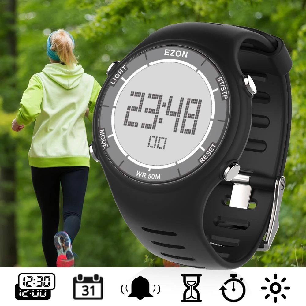 Outdoor Lighting Timer - EZON Jam Tangan Olahraga Digital Wanita