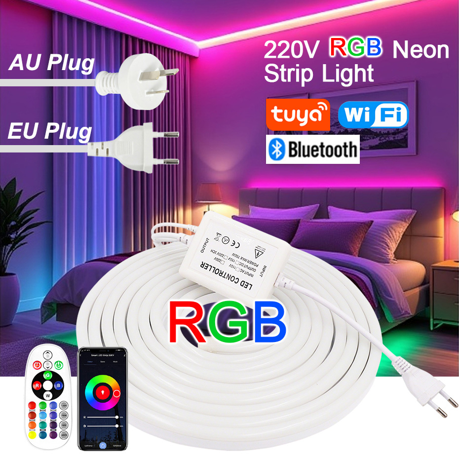 Outdoor Lighting No Wiring - Strip LED Neon RGB 220V dengan
