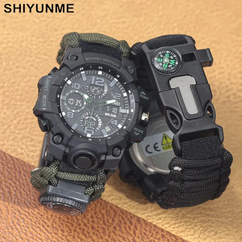 Outdoor Lighting Timer - SHIYUNME Jam Tangan Pria Bertahan Hidup