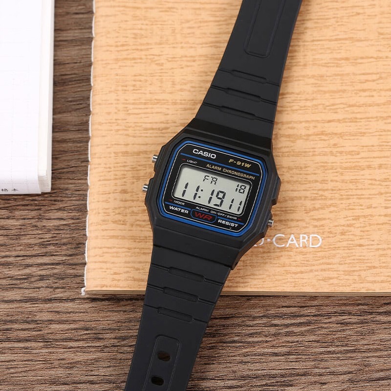 Outdoor Lighting Timer - Casio F-91W-1 Jam Tangan Persegi Kecil
