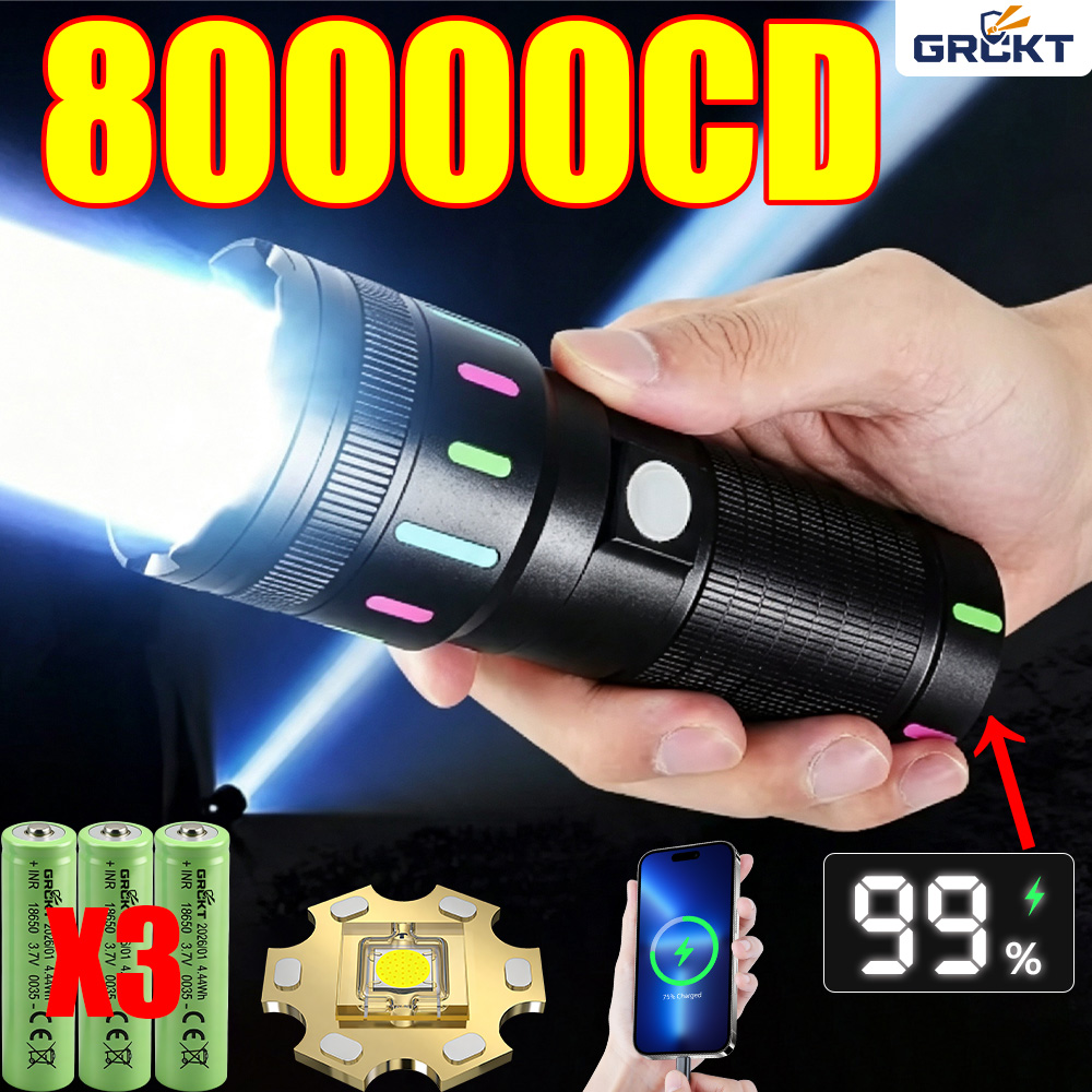 Outdoor Lighting Setup - Senter LED 80000CD Paling Kuat, Senter