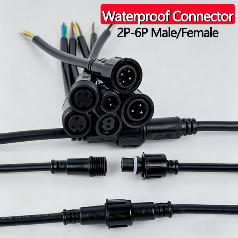 Outdoor Lighting Wire Connectors - Set Konektor Kabel Tahan Air 2/3/4/5/6Pin