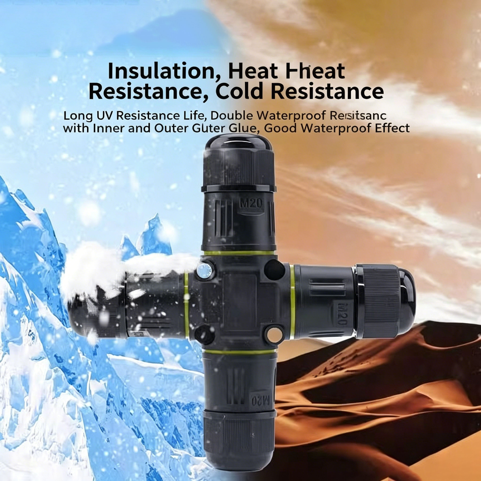 Outdoor Lighting Wire Connectors - Konektor Tahan Air IP68 4 Arah,