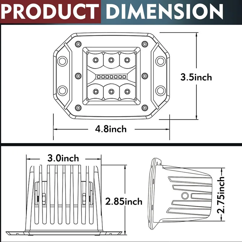 Lampu Kerja LED 5 Inci Tipe Fl - Outdoor Lighting Spotlight ulasan dan harga