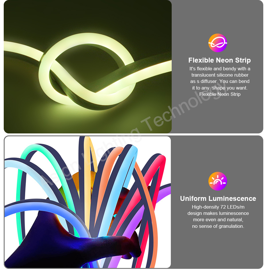 Strip LED Neon RGB 220V dengan - Outdoor Lighting No Wiring ulasan dan harga