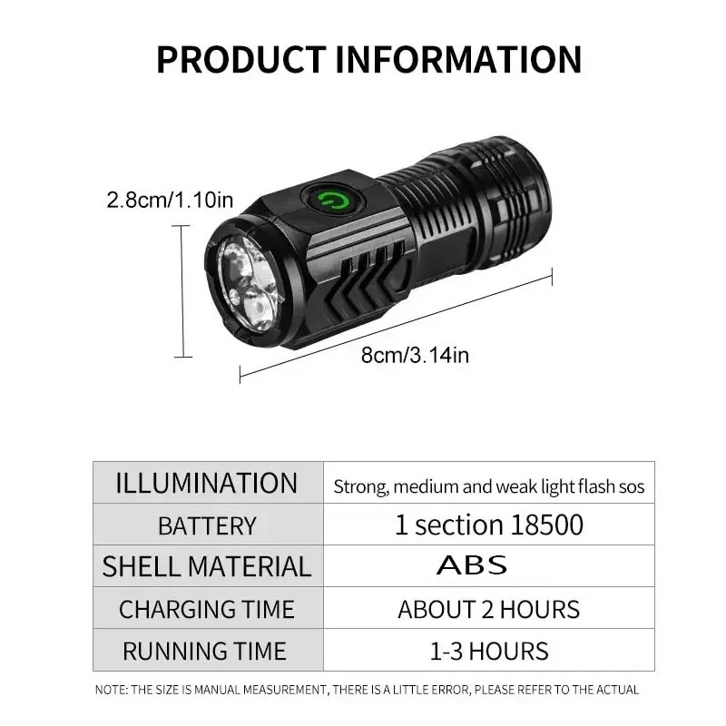 Senter Mini 3LED dengan Klip P - Outdoor Lighting Spotlight ulasan dan harga