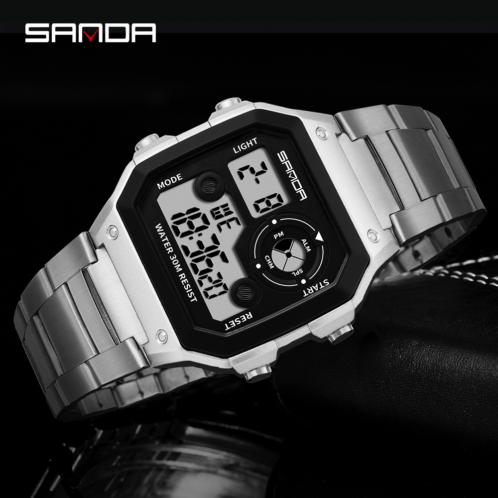 SANDA Jam Tangan Pria Digital  - Outdoor Lighting For Steps ulasan dan harga