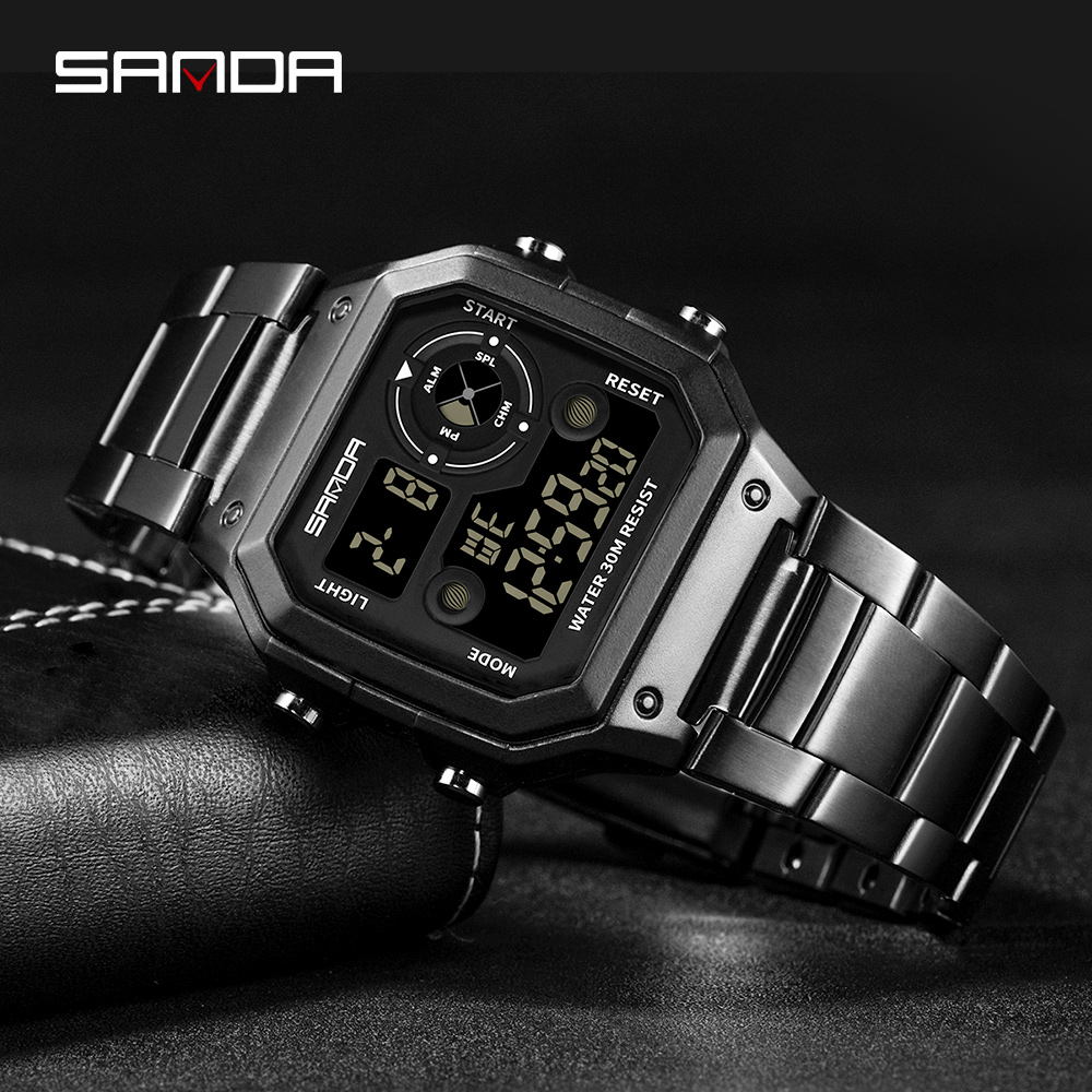 SANDA Jam Tangan Pria Digital  - Outdoor Lighting For Steps ulasan dan harga
