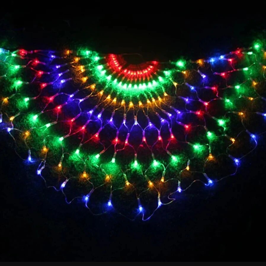 EU/US Plug 3.2*0.6M 420LED 3 P - Outdoor Lighting Grid Screen ulasan dan harga