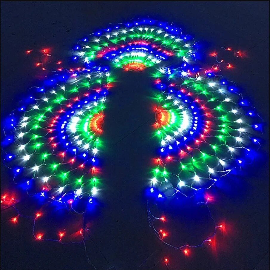 EU/US Plug 3.2*0.6M 420LED 3 P - Outdoor Lighting Grid Screen ulasan dan harga