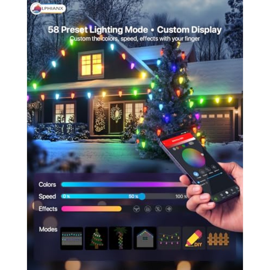 Lampu Natal luar ruangan, kawa - Outdoor Lighting No Wiring ulasan dan harga