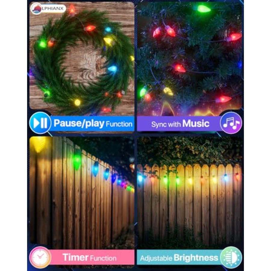Lampu Natal luar ruangan, kawa - Outdoor Lighting No Wiring ulasan dan harga