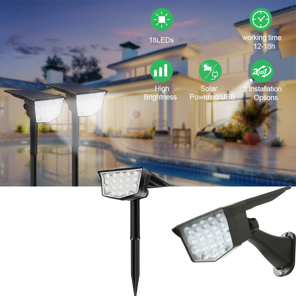 2 Buah Lampu Sorot Tenaga Sury - Outdoor Lighting Spotlight ulasan dan harga