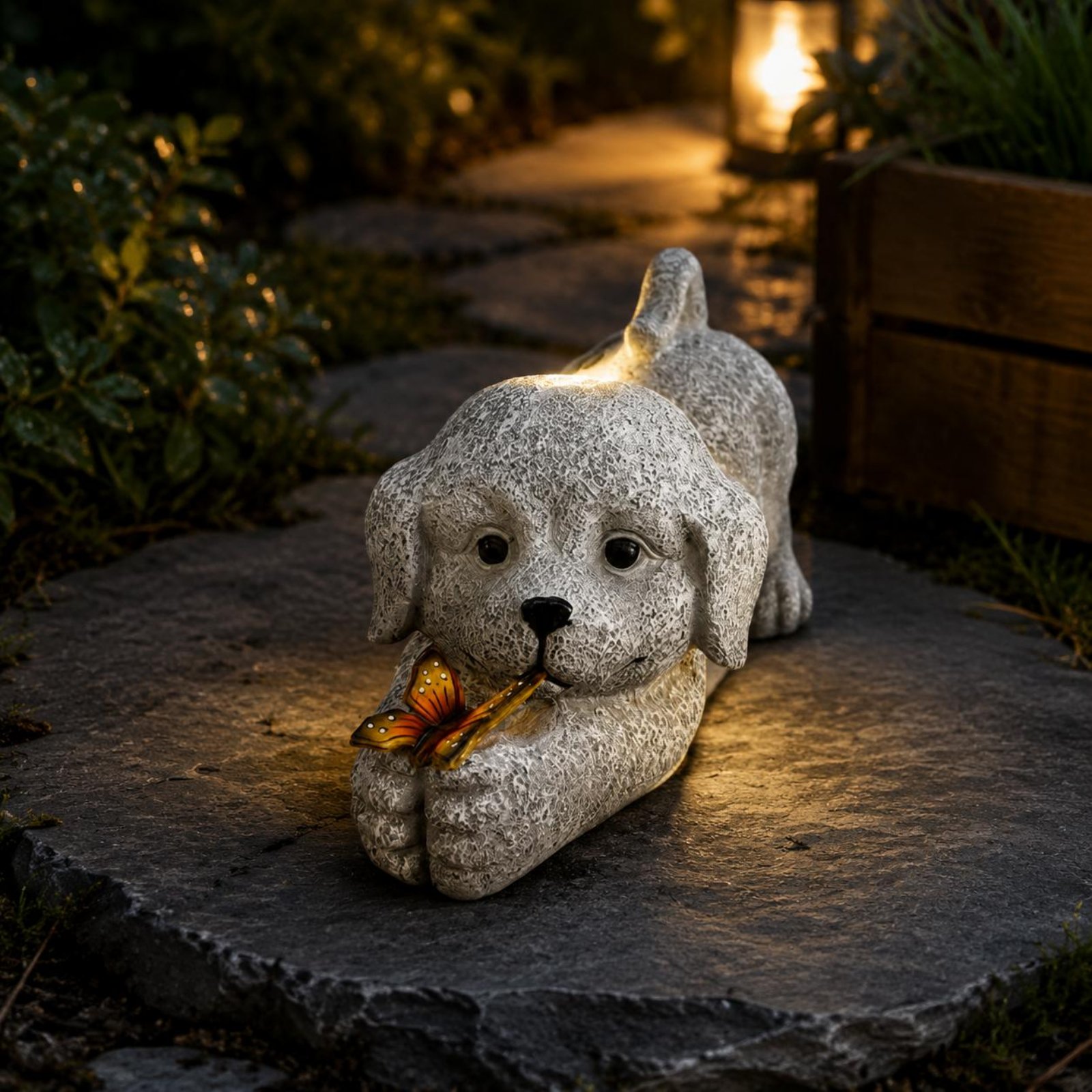 Patung Anjing Tenaga Surya Ker - Outdoor Lighting No Wiring ulasan dan harga